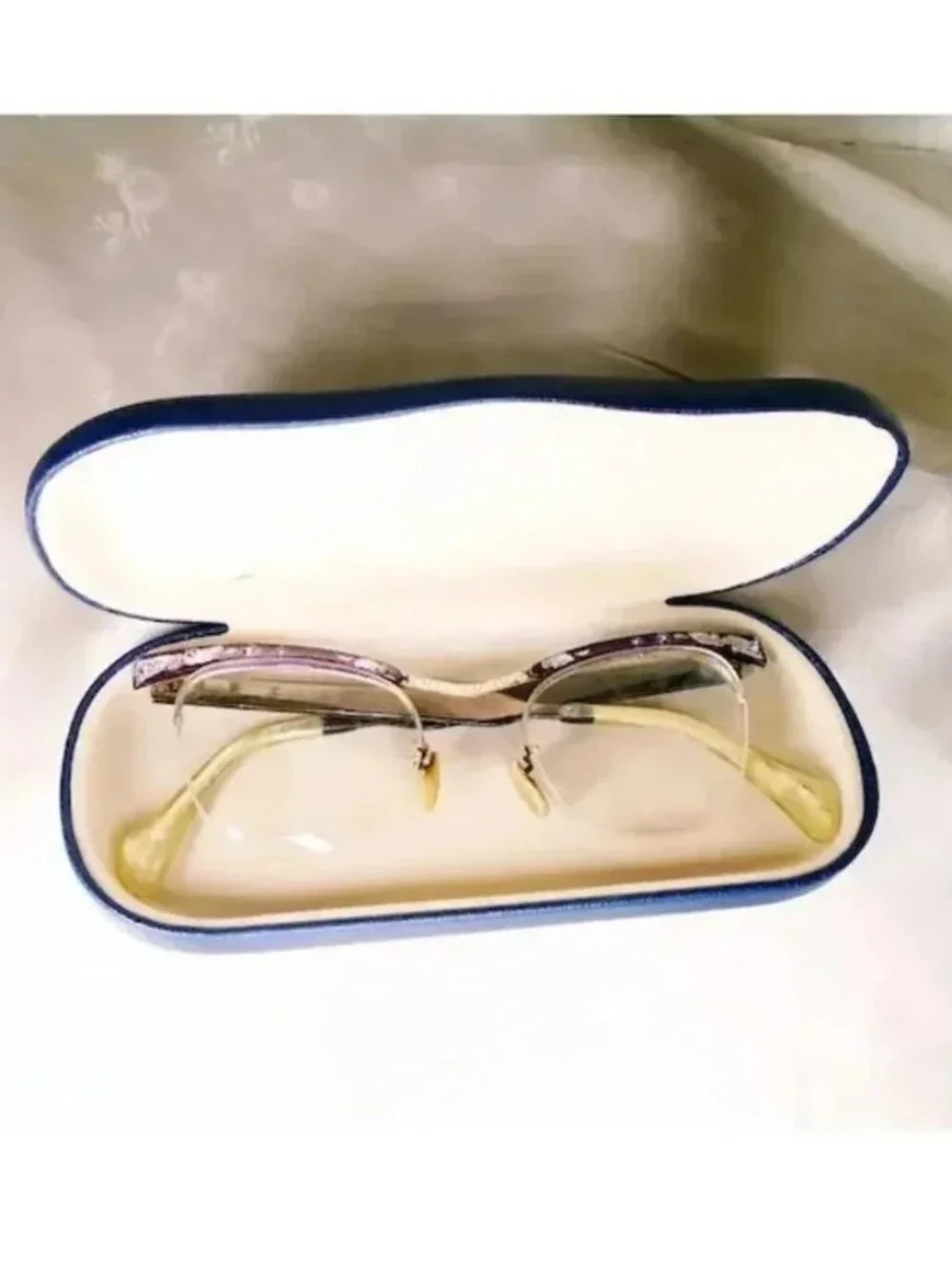 Vintage Cat Eye Glasses With Rhinestones 40s Retro Eyeglasses - Picture 8 of 10